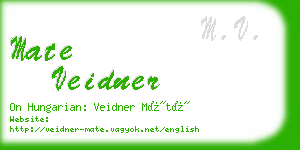 mate veidner business card